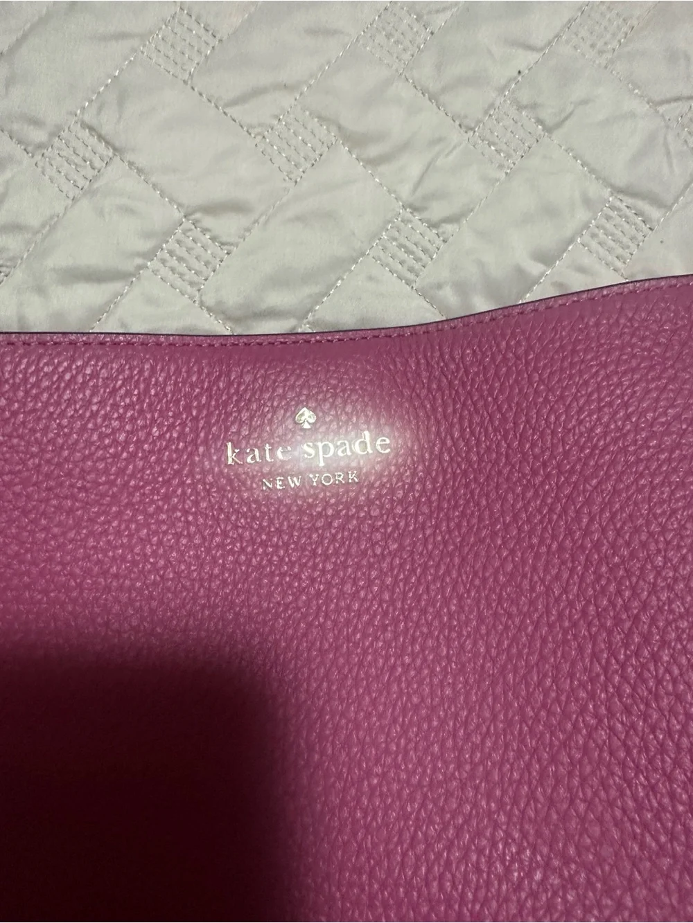 kate spade pebbled leather shoulder bag with floral scarf